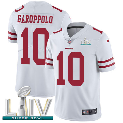 San Francisco 49ers Nike #10 Jimmy Garoppolo White Super Bowl LIV 2020 Youth Stitched NFL Vapor Untouchable Limited Jersey->youth nfl jersey->Youth Jersey